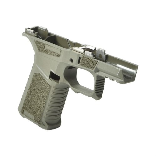 The SCT 43X Sub Compact Stripped Frame features advanced ergonomics, aggressive grip texturing, and compatibility with Glock® 43X/48 components for optimal performance.