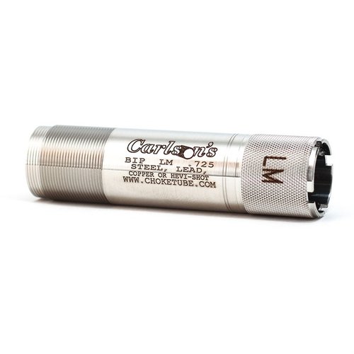 Experience tight, consistent shot patterns with Carlson's Invector Plus 12 Gauge Choke Tube, featuring a smooth interior and quick-change knurled ring for efficiency.