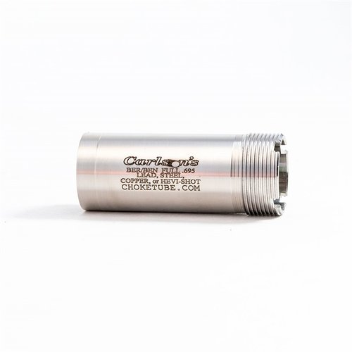 Upgrade your Beretta/Benelli shotgun with Carlson's durable 17-4 stainless steel flush mount choke tubes, featuring a lifetime warranty and versatile shot compatibility.