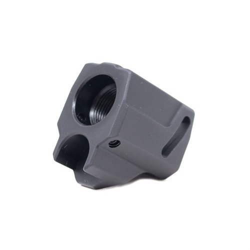 Enhance your SIG P365/365XL with the Faxon EXOS-525 Compensator, featuring a unique angled port design for reduced recoil and improved accuracy.