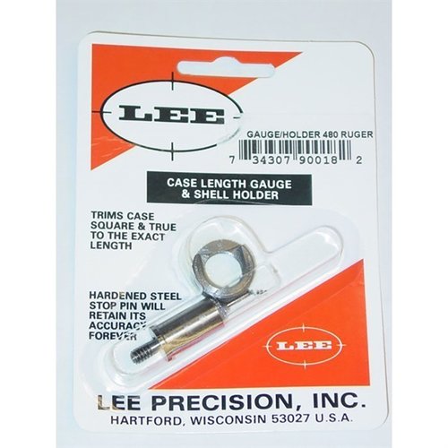 The LEE Precision Case Length Gauge for 8.6 Blackout ensures precise trimming and squaring of case mouths, enhancing your reloading accuracy with ease.