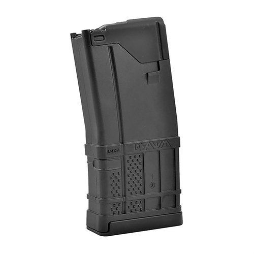 The L5AWM GEN 2 magazine combines steel reliability with polymer durability, featuring a precision feed lip, anti-tilt follower, and compatibility with various modern weapons.