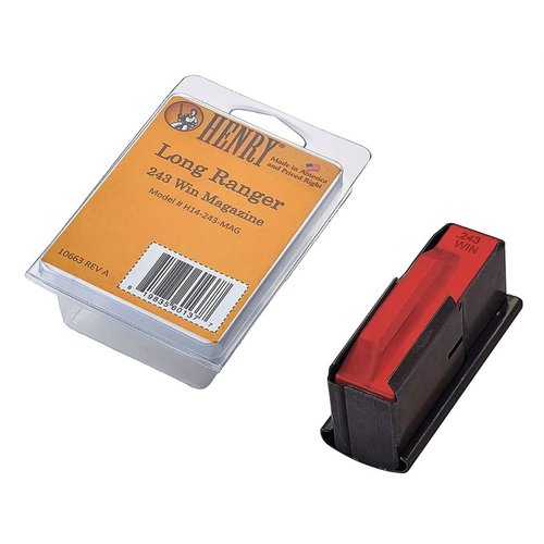 Ensure reliable performance with the Henry Repeating Arms Long Ranger 243 Winchester 4 Round Magazine, designed for seamless compatibility and easy replacement.