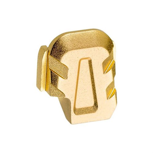 Enhance your Sig P365 with the Tyrant CNC Rear Slide Cap, featuring a raised 3D chevron design, smooth chamfered edges, and no tools needed for installation.