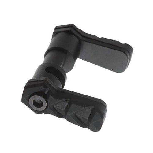 Upgrade to the Tyrant CNC NexGen 45/90 Ambidextrous Safety Selector for AR-15, featuring configurable throws, durable 6061 aluminum, and a grippy rubber texture.