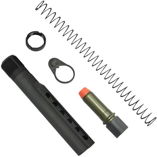 The K-SPEC AR-15 Heavy Buffer Tube Kit features advanced recoil absorption, minimizes muzzle rise, and includes a complete package for smooth operation.