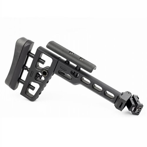 The S.A.S. Tactical Folding Stock with Picatinny Adapter offers enhanced versatility and compactness for your firearm, ensuring optimal performance and customization.