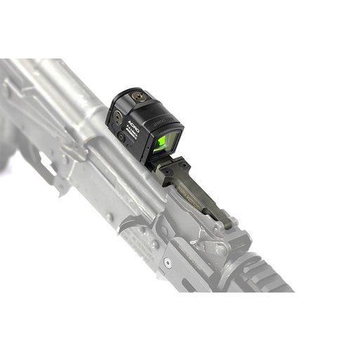 The RSR2 Mount for Aimpoint Acro offers a low-profile, all-steel construction for secure attachment, compatible with Aimpoint Micro T1/T2 and Trijicon ACOG optics.