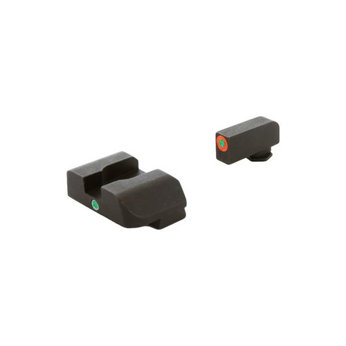 Enhance your shooting accuracy with AMERIGLO® i-Dot Tritium Sights, featuring a dot-over-dot design for quick vertical alignment, compatible with Glock® Gen 1-5.