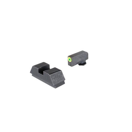 Enhance your Glock® MOS with AMERIGLO 1L Tall Tritium Sights for precise co-witnessing with optics, ensuring reliable back-up and optimal visibility.