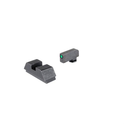 AMERIGLO 1L Tall Tritium Sights offer precise co-witness for Glock® MOS, optimized for red dot optics, ensuring reliable backup and enhanced visibility.