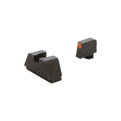 The AMERIGLO XL Tall Tritium Sight Set offers precise co-witness for Glock MOS models, optimized for red dot optics, ensuring reliability and visibility.