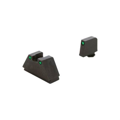 AMERIGLO 3XL Tritium Sights offer a precise co-witness for red dot optics on Glock MOS models, ensuring reliable performance and enhanced visibility.
