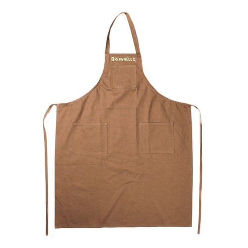 The Brownells Short Canvas Apron offers durable all-cotton construction, adjustable fit, and four pockets for convenience, ensuring minimal bulk and maximum movement.