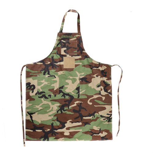 Protect your clothes with Brownells Long Canvas Apron, featuring durable all-cotton construction, reinforced seams, and four handy pockets for tools and essentials.