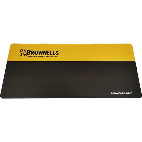 The Brownells Non-Slip Bench Mat protects your workbench and gun finish, features a durable serged edge, and stays securely in place while you work.