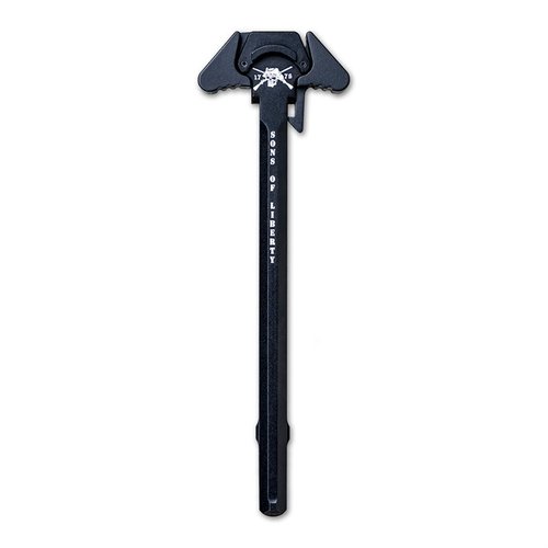 The Sons of Liberty Gun Works Liberty Charging Handle offers ambidextrous operation, snag-free latches, and a gas-sealing lip for enhanced performance in any rifle.