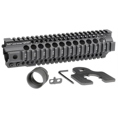 The AR-15 Combat T-Series Free Float Handguard features a durable 6061 aluminum build, MIL-STD 1913 rails, and anti-rotation QD sling sockets for optimal performance.