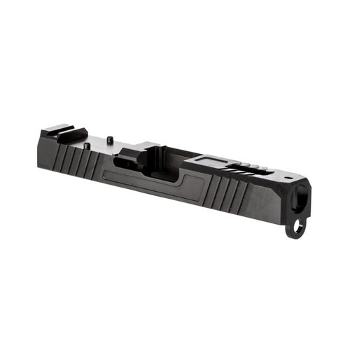 Upgrade your Glock® with Brownells Premium Slides, featuring durable 17-4 stainless steel, angled serrations, and optic-ready ZEV cut for enhanced performance.