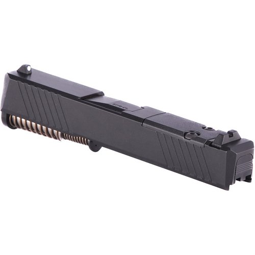 Upgrade your Glock 43 with our Complete Slide Assembly, featuring a premium barrel, reflex sight slot, and sleek design for enhanced performance and versatility.