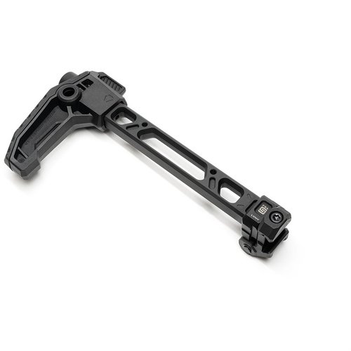 The STRIKE FSA Single Folder Stock Edition features a robust steel hinge, quick deployment, and mounts to 1913 Picatinny rails, ensuring reliability and ease of use.