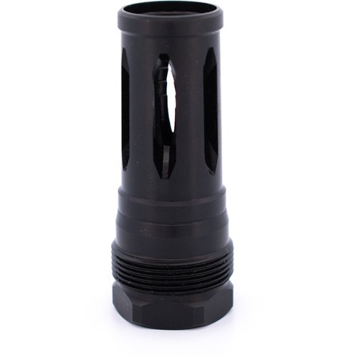 The R2 Flash Hider features a durable Black Nitride finish, 17-4 PH compatibility, and fits Plan B mounts, ensuring a tight seal and reliable performance.