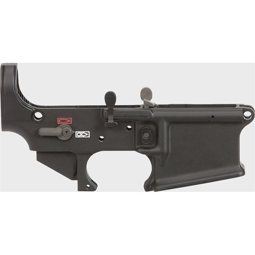 The LMT MARS-L Stripped Lower Receiver features ambidextrous controls, an enhanced flared magazine well, and ergonomic design for superior functionality.
