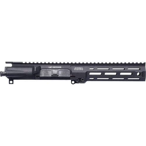 The LMT MRP-L M-LOK 5.56MM Upper Receiver features a monolithic design, quick barrel swap capability, and M-LOK compatibility for versatile customization.