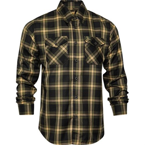 Experience comfort and style with the Brownells Paterson Men's Flannel Shirt, featuring a D-Tech™ blend, hidden collar stays, and easy-care fabric.
