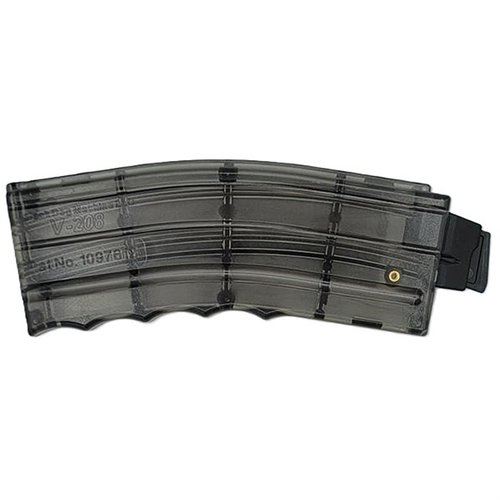 The V208 AR-15 22 Long Rifle Magazine offers adjustable lock up, quick change inserts for fine-tuning feed height, and compatibility with various rimfire platforms.