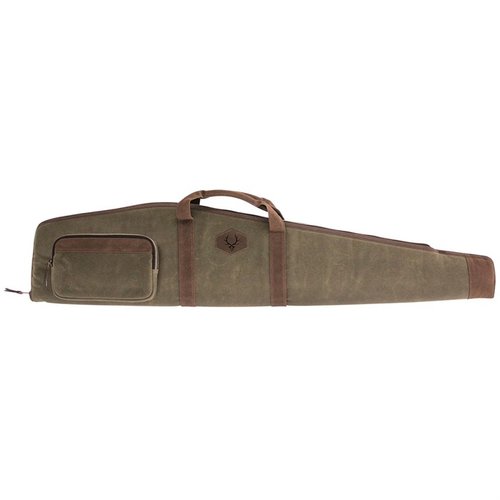 The Evolution Outdoor Rawhide Waxed Rifle Case offers superior protection with heavy gauge foam padding, durable waxed canvas, and antique brass features for a stylish finish.