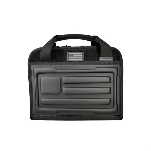 The EVA TACTICAL PISTOL CASE features heavy gauge foam padding, a soft fleece lining, and convenient carry handles, ensuring maximum protection and easy transport.