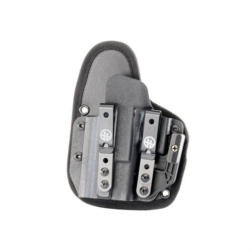 The OMNICARRY Multi-Fit OWB Holster offers universal fit for over 300 handguns, superior retention, adjustable retention plate, and a comfortable foam & mesh backer.