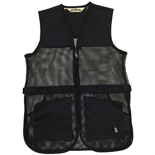 The BOB ALLEN Full Mesh Dual Pad Shooting Vest offers lightweight mesh for ventilation, adjustable fit, dual pads for shooters, and ample storage for shells.