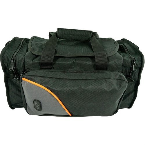 The BOB ALLEN CLUB SERIES RANGE BAG features durable ripstop nylon, padded pockets for pistols, and adjustable straps, perfect for all your shooting accessories.