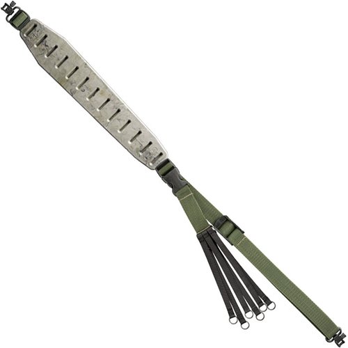 The Quake Claw 2.0 Game Hauler Sling features a rubberized strap and buckle attachment, allowing you to carry your gun and harvest hands-free through any terrain.