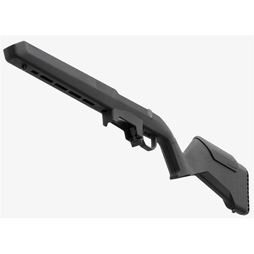 The MAGPUL Hunter Lite Adjustable Stock for Ruger American is lightweight, ergonomic, ambidextrous, and adjustable for LOP and comb height, enhancing your hunting experience.