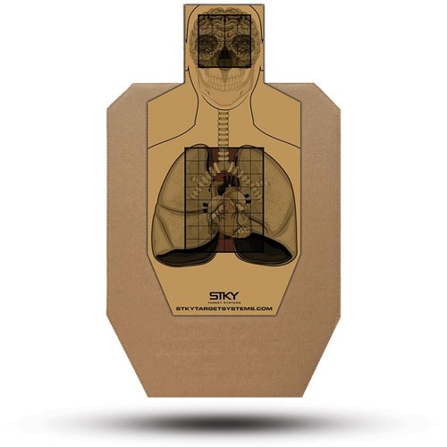 Elevate your training with STKY Targets' IPSC OG Skin 25 Pack, featuring anatomically correct designs, effortless adhesive backing, and precision IPSC layouts.