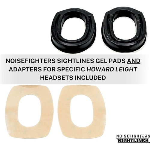 Upgrade your headset with Noisefighters Sightlines Gel Ear Pads, featuring a patented relief cut for glasses, superior noise isolation, and a secure adhesive fit.
