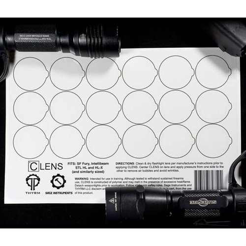 CLENS Protectors keep your flashlight and weapon light lenses clean and clear during shooting sessions, easily removable for optimal brightness.