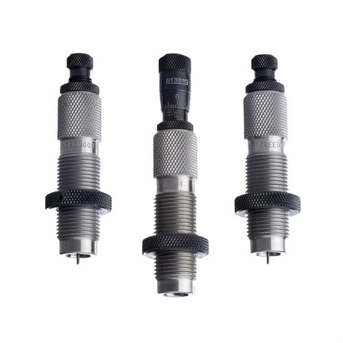 Experience superior precision with the Redding 25 Creedmoor Premium Deluxe Die Set, featuring a Carbide Size button for effortless resizing and a Bullet Micrometer for exact seating depth.