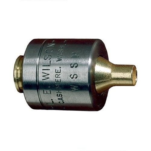 The L.E. Wilson 350 Legend Fired Case Holder ensures precision and consistency for trimming, reaming, and deburring, mimicking a firearm's chamber for accuracy.