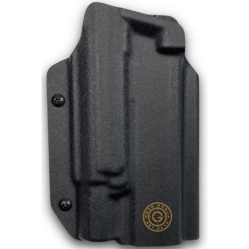 The GBRS Group X Priority 1 OWB Holster features adjustable retention, open muzzle for threaded barrels, and optic cut compatibility, perfect for SIG P320 with X300U.