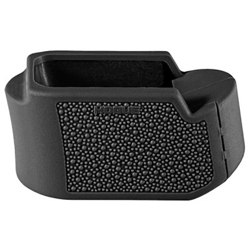 Enhance your Glock 26 with Hogue's OverMolded Grip Extension Pad, offering extra finger support, improved comfort, and protection during reloads.