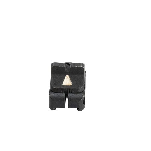 Enhance your shooting accuracy with the REMINGTON Rear Sight Sub Assembly for Remington 870, featuring a clear white arrow for improved targeting.