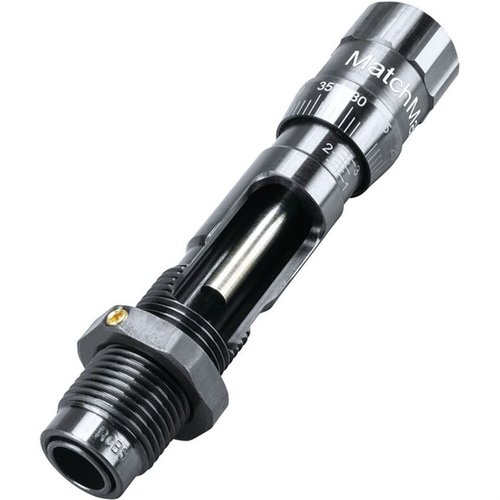 Experience unmatched accuracy with the RCBS Matchmaster Bullet Seater Die, featuring a bullet retention system, large micrometer adjustments, and a self-centering stem.