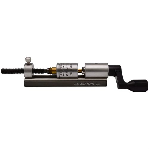 The L.E. Wilson Case Trimmer ensures precision trimming with a durable TiN-coated cutter and standard stop for repeatable adjustments, ideal for serious reloaders.