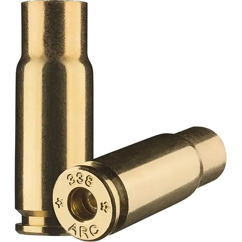 The STARLINE 338 ARC BRASS offers superior energy for .338 caliber bullets, compatible with AR-15 platforms, ideal for suppressed subsonic and supersonic loads.