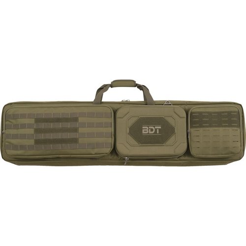 The 48" Bulldog Cases Double Suppressor Tactical Rifle Case offers padded protection, heat-resistant storage for suppressors, and convenient access for AR-15s and carbines.