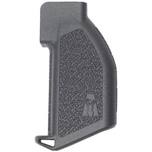 The Alpha Precision Rifle Grip offers ergonomic design, improved trigger finger spacing, non-slip stippling, and compatibility with any AR-style rifle for enhanced performance.
